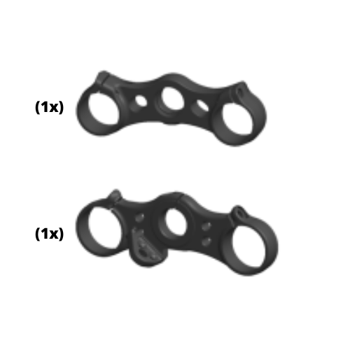 Té de fourche inférieur + Té de fourche supérieur + Axe de colonne — BE11-021
